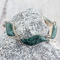 Curated gift set, 'Green Glam' - Jade Silver Earrings Necklace and Bracelet Curated Gift Set