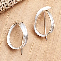 Sterling silver drop earrings, 'Remember Me' - Artisan Made Sterling Silver Drop Earrings