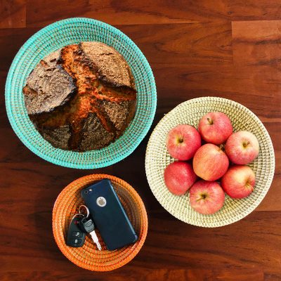 Hand Woven Senegalese Baskets (Set of 3), 'Sunny Savanna'