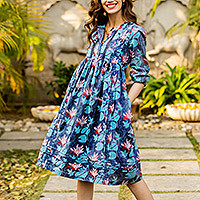 Vestido camisero de algodón, Nenúfar